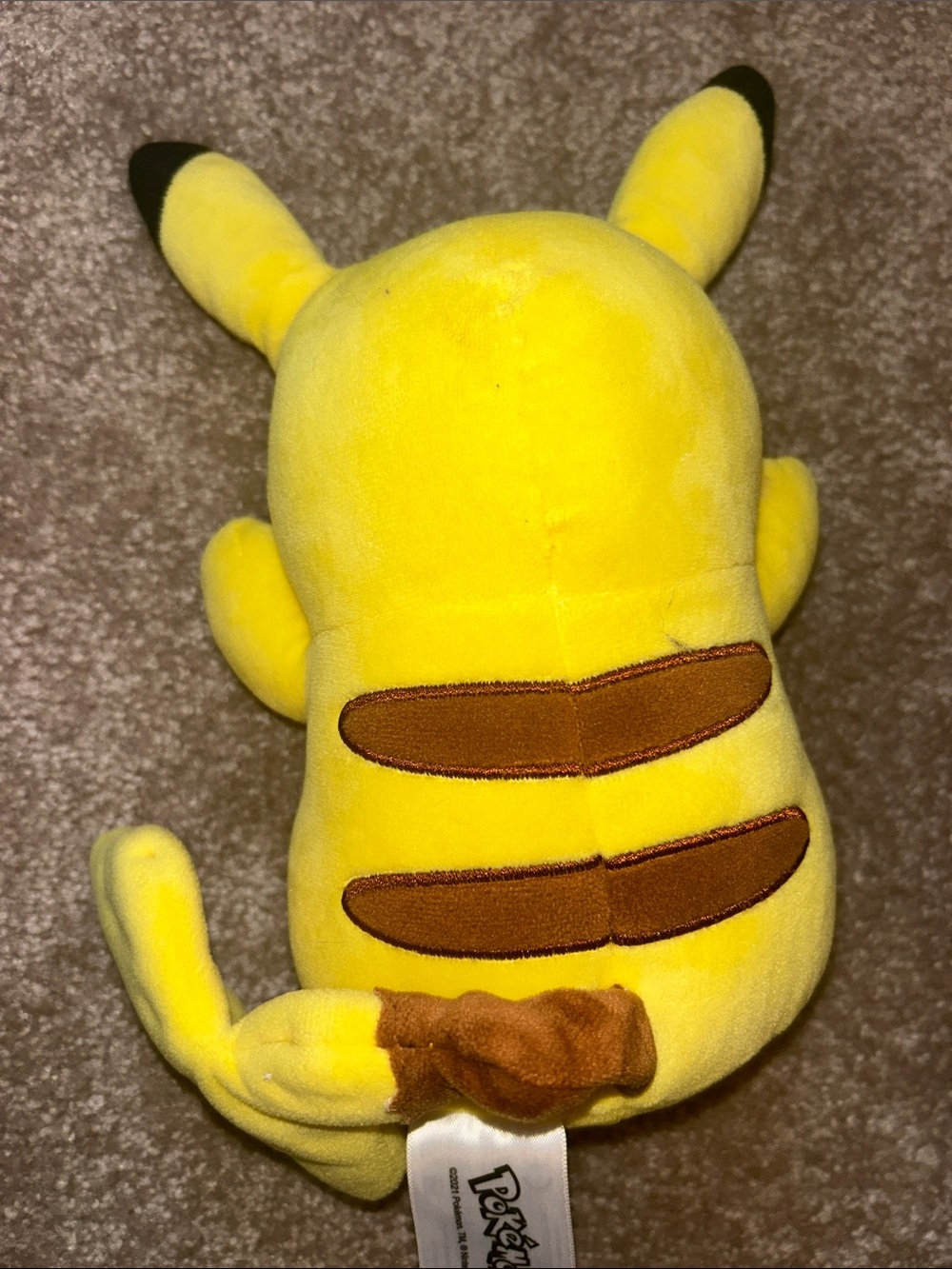 Pokemon Plush Pikachu in Bright Yellow with Black Ear Tips and Red Cheeks - Picture 2 of 2